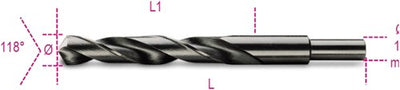 Beta-Spiralbohrer, kurze Ausführung, Schaft reduziert auf 13 mm HSS vollgeschliffen brüniert 412a 14,00 - 004120204