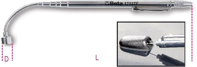 Beta-Teleskopmagnet mit flexiblem Kopf 1712tf - 017120600