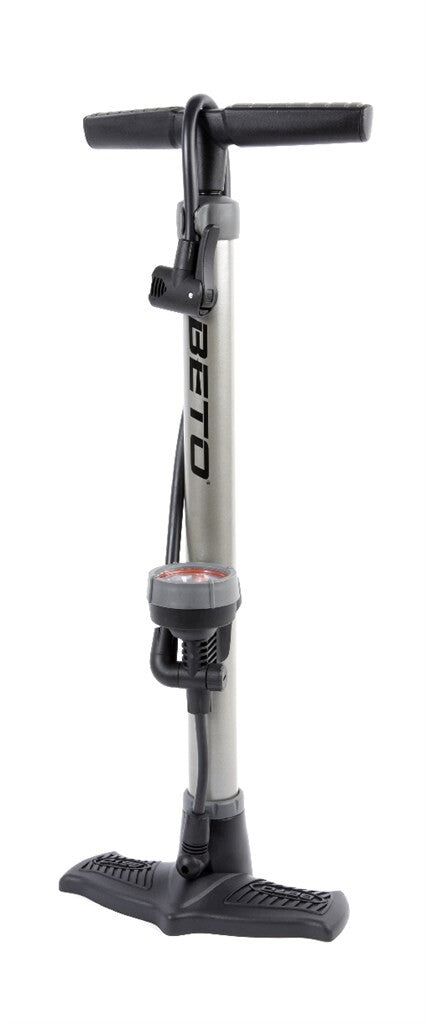 Fußpumpe mit Manometer Beto Dualhead - mit Doppelkopf geeignet für alle Ventile
