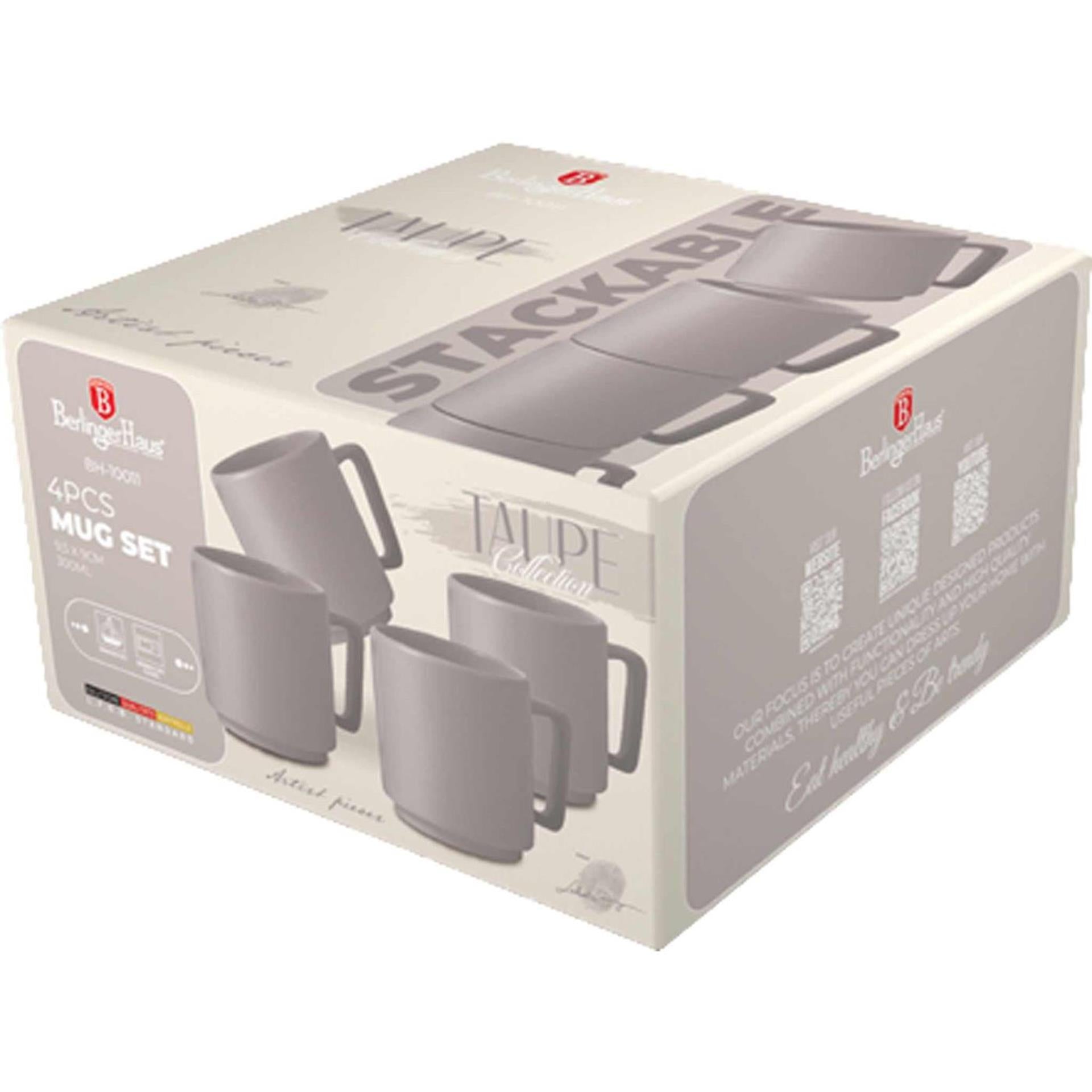 Berlingerhaus Tassenset 4-teilig Taupe