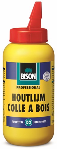 Bison Original Holzleim Flasche 750 Gramm – hochwertiger, feuchtigkeitsbeständiger weißer Holzleim, trocknet transparent, lösungsmittelfrei, überstreichbar, D2, stärker als Holz