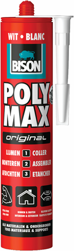 Bison 1029804 - b.poly max® Tube 425 g weiß | 3 Stück