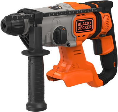 Black+Decker BCD900B 18V 1,2J SDS+ Schlagbohrmaschine | ohne Batterie | Seitengriff | tiefer Stopp | 6 mm Betonbohrer – bcd900b-xj