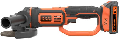 Black+Decker bcg720m1 18v 4.0ah Winkelschleifer | 125mm Schutzhülle | 1x 18V 4,0Ah Akku + 1A Schnellladegerät | weiche Tasche | Seitengriff – bcg720m1-qw
