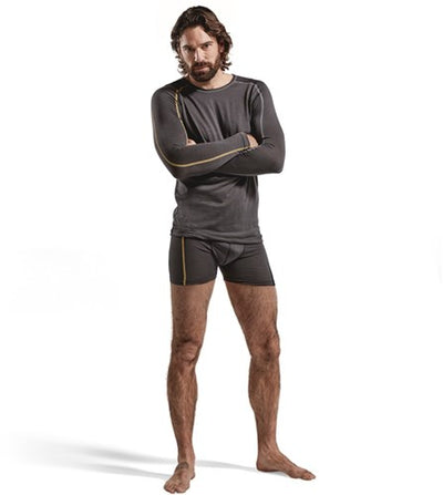 Blåkläder Merino Xlight Unterhemd Langarm 479917349835 | dunkelgrau gelb | Größe 4xl - 7330509545522