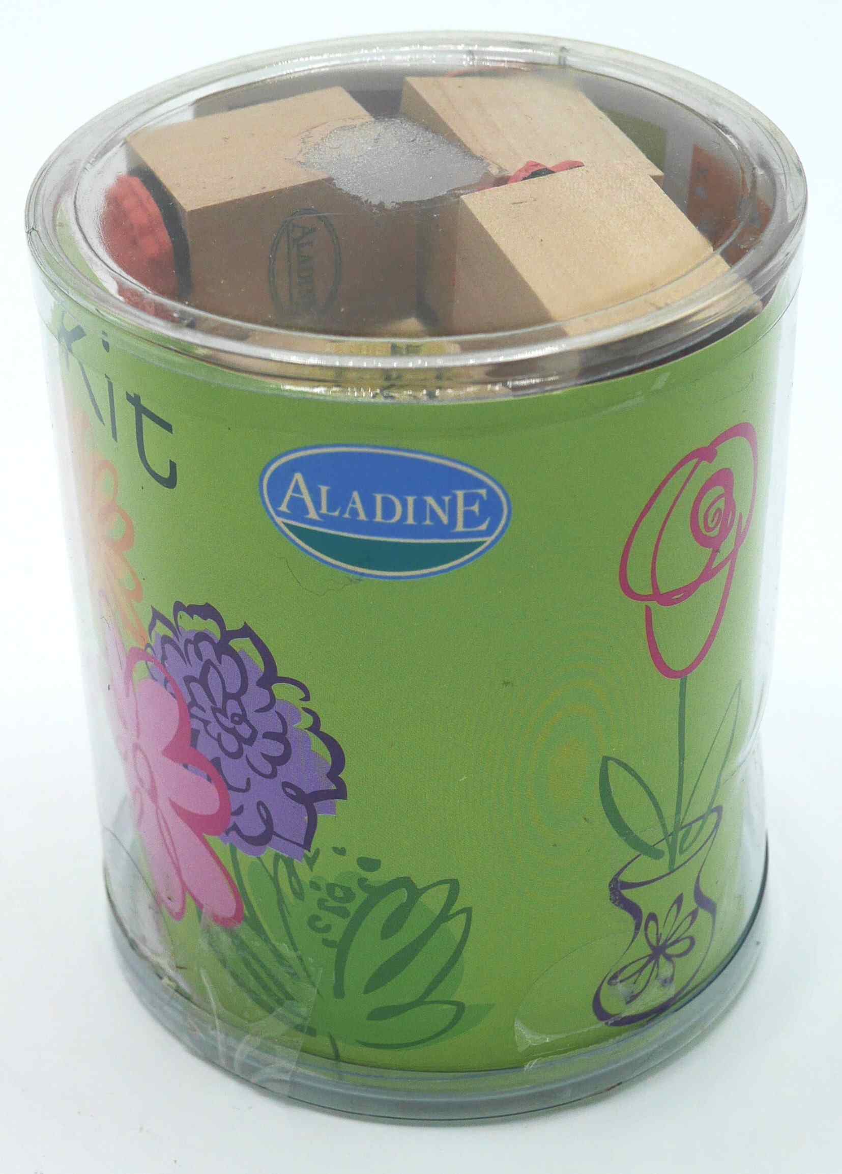 15 hölzerne Mini -Samples über Blumen, einschließlich Stempelkissen