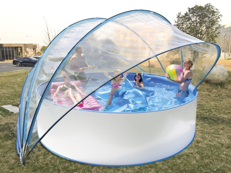 Blue Bay Schwimmbad kuppel transparent 442 x 221 cm