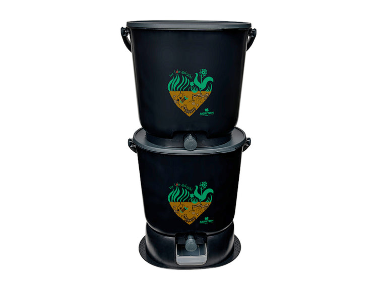 Em Agriton Bokashi Kücheneimer – Essential Black – Komplettset