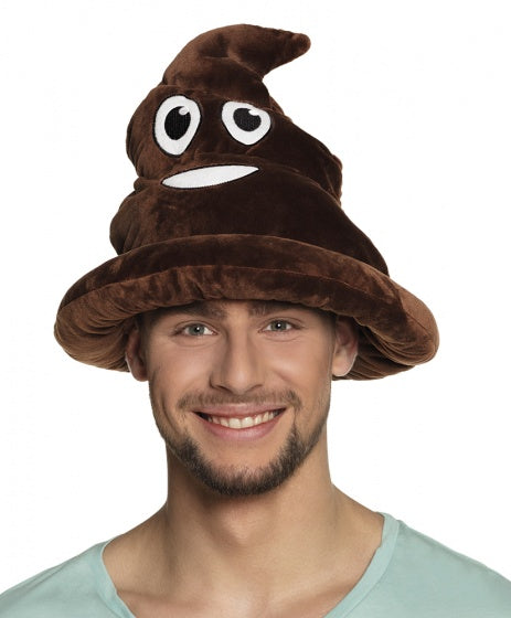 Boland Hut poep emoticon unisex 30 cm braun