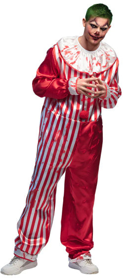 Boland Killer Clown Kostüm Männer Rot Weiß Größe 50 52 (m)