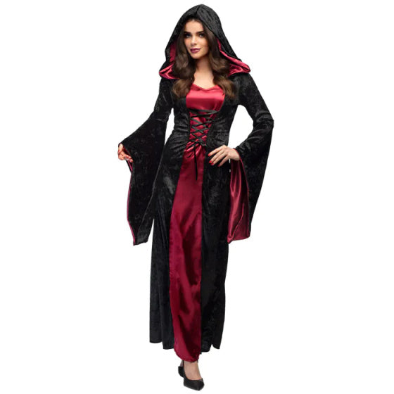 Boland Vampire Herrin Halloween Kostüm Damen Schwarz Rot Größe 44 46