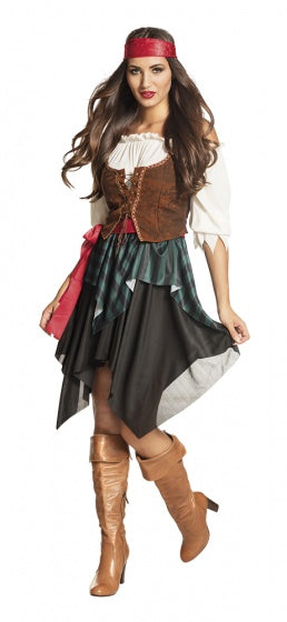 Boland Piratensturmkostüm Damen Schwarz Weiß Größe 36 38
