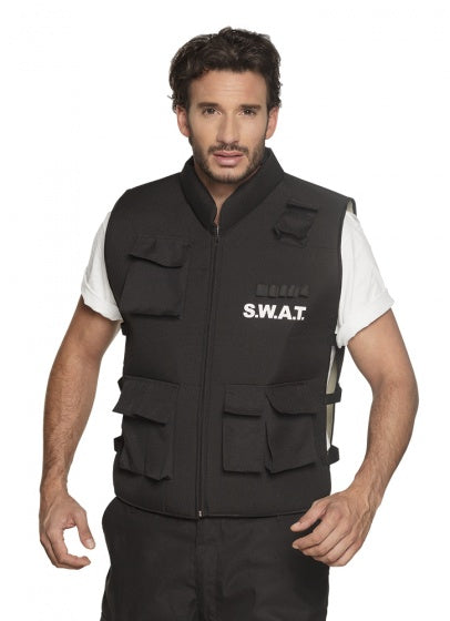 Boland Dress-up-Anzug Swat-Officer Männer Schwarz Größe L xl