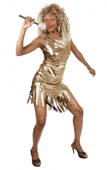 Boland Tina Turner Dress up Anzug Damen Gold Größe m
