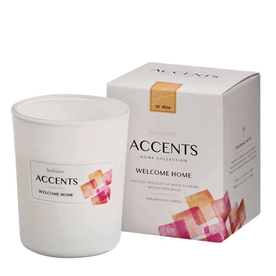 Bolsius Duftglas-Akzente „Welcome Home“ 92 76 mm