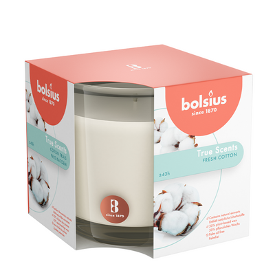 Bolsius Duftglas True Fragrances Fresh Cotton 95 95mm