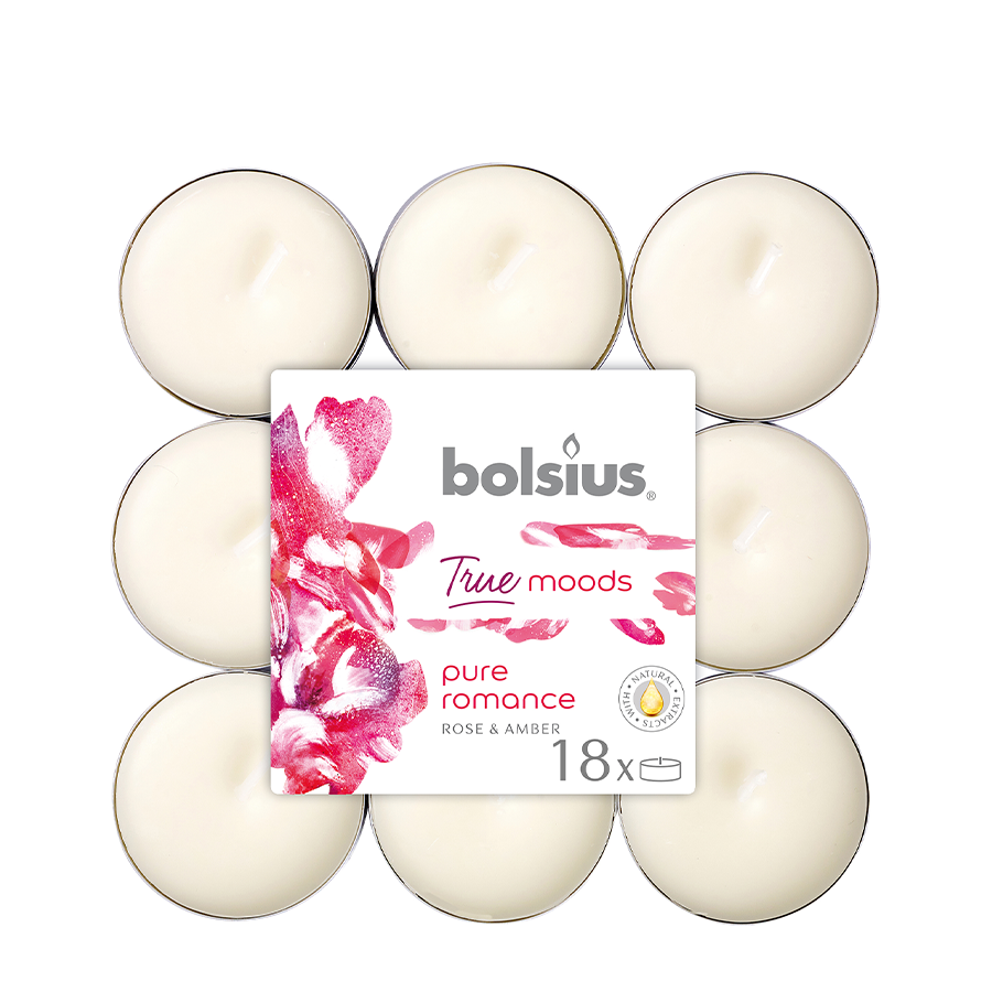 Bolsius Bolsius wahre Stimmungen Geurttheighttiftt rhe Romance Rose und Bernstein 18 Stücke