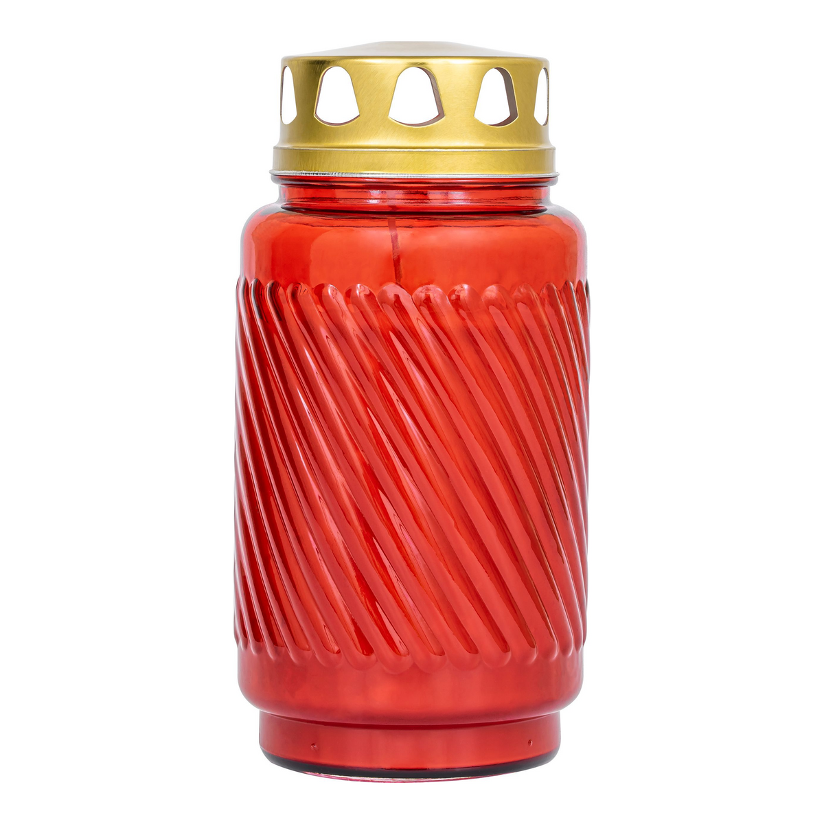 Bolsius Windlichtglas mit Deckel rot ø90x173 mm 100 Stunden (6 Stück)