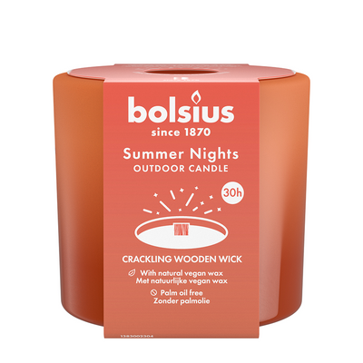 Bolsius Outdoor Glas Sommernächte Terrakotta 62 106mm