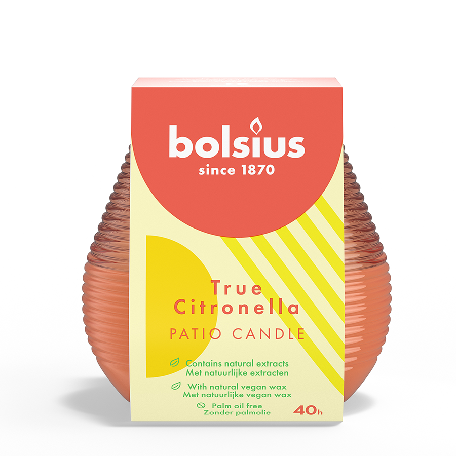 Bolsius True Citronella Candle Coral Terrasse
