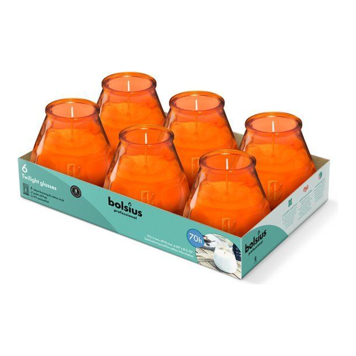 Bolsius prof twilight orange (6 Stück)