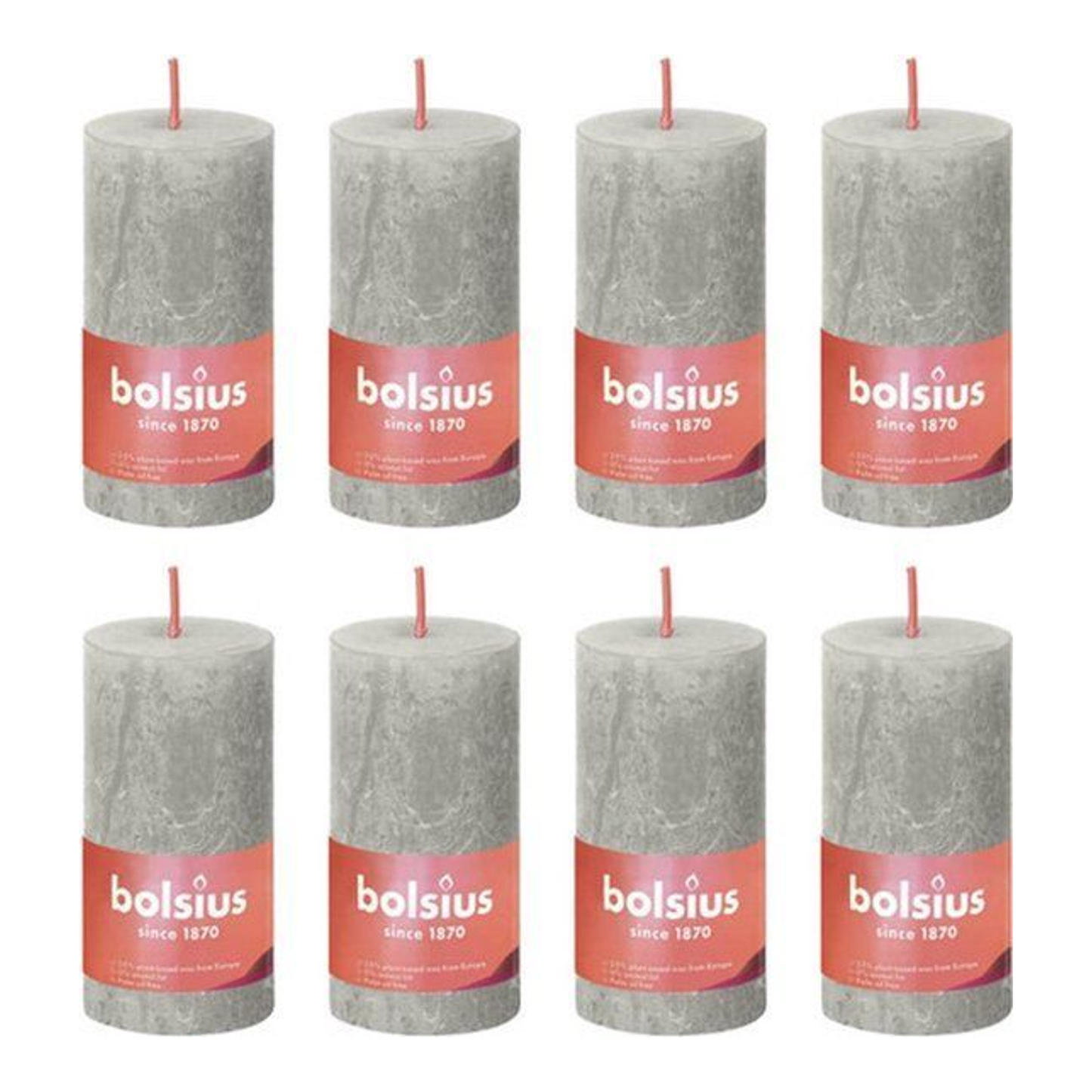 Bolsius Bolsius Stollen Shine 8 St rustikal 100x50 mm sandig grau