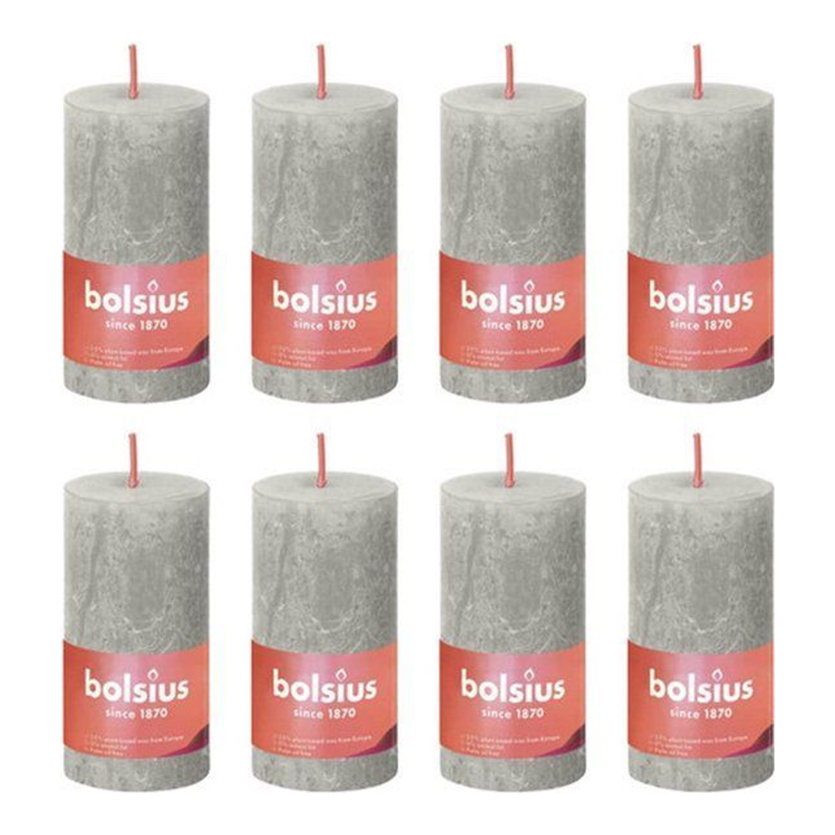 Bolsius Bolsius Stollen Shine 8 St rustikal 100x50 mm sandig grau