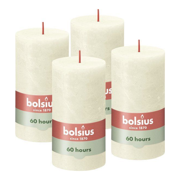 Bolsius Bolsius Stollen Shine 4 St rustikal 130 x 68 mm weiche Perle gefärbt