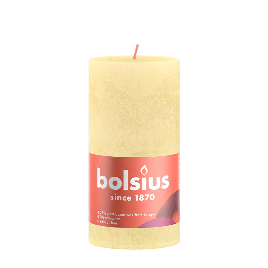 Bolsius Bolsius Stub Kerze rustikaler Buttergelb 13 cm Oslash; 7 cm