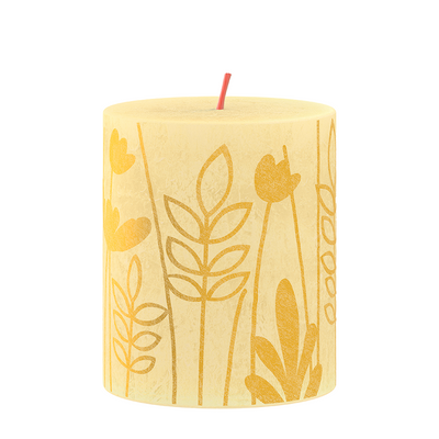 Bolsius Bolsius Silhouette Stamp Candle Butter Geel mit Druck 8x6,8 cm