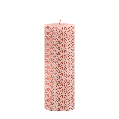 Bolsius Bolsius rustikale Stubkerze 19x6,8 cm nebliger Pink mit Druck