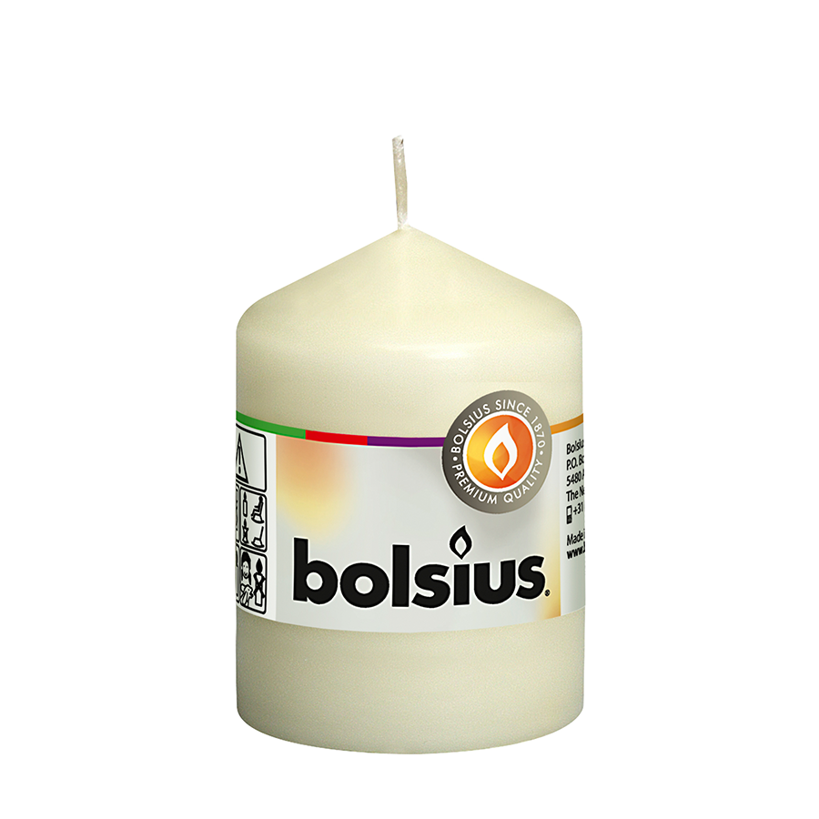 Bolsius Stumpenkerze Elfenbein 80 58mm