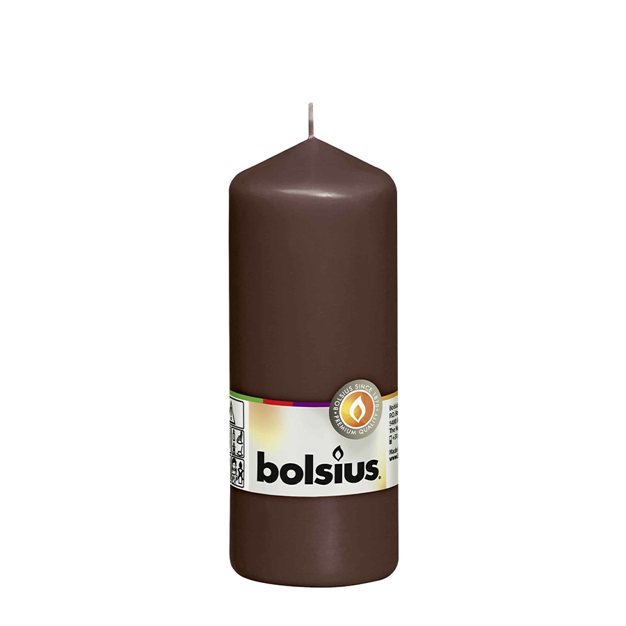 Abi Bolsius Stumpenkerze Kastanienbraun 150 58mm