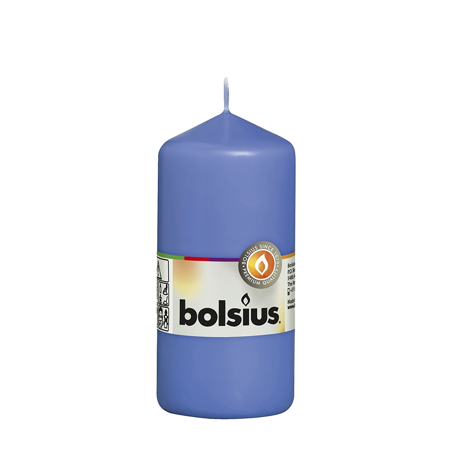 Abi Bolsius Stumpenkerze Kornblumenblau 120 58mm