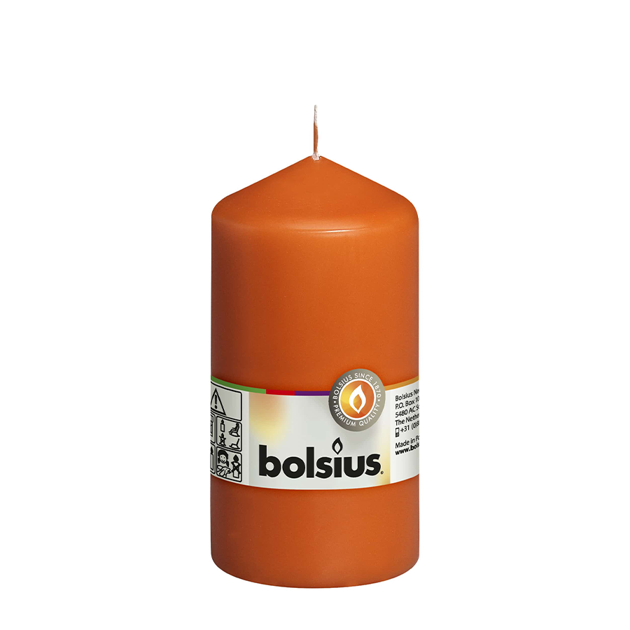 Abi Bolsius Stumpenkerze Orange 130 68mm