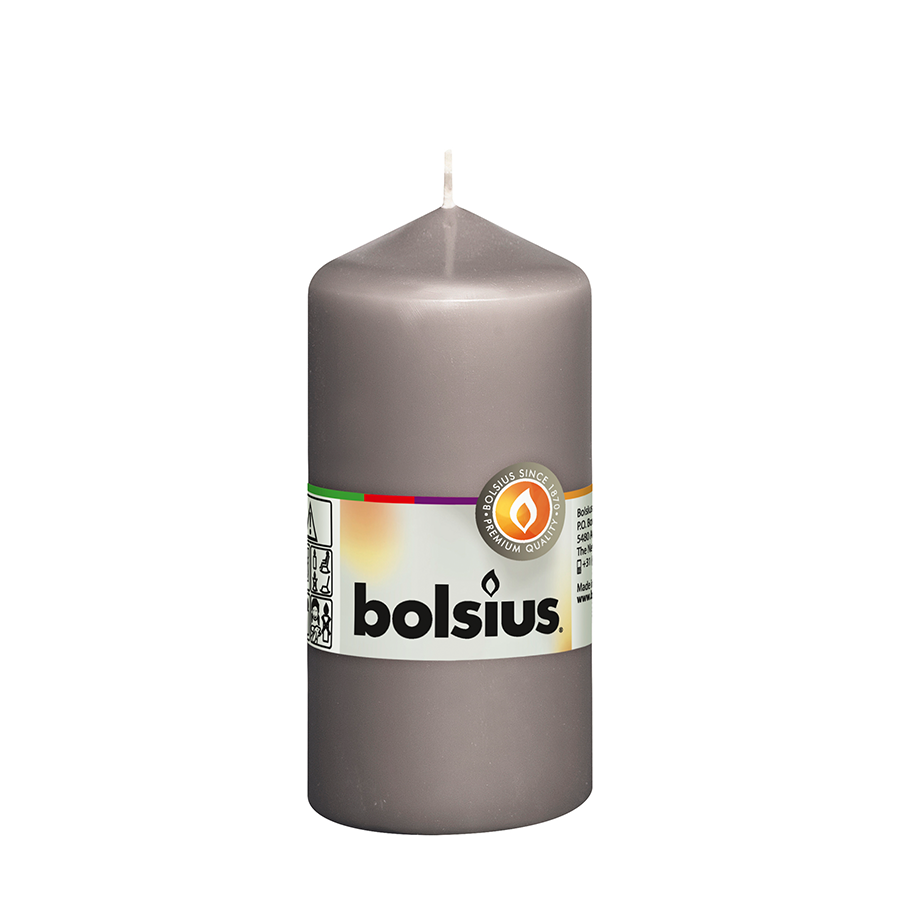 Bolsius Bolsius Stollen Kerzen 10 Stcs 120x58 mm warmes Grau