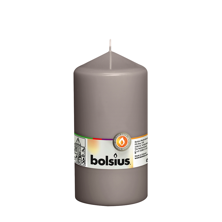 Bolsius Stumpenkerze warmgrau 150 78mm