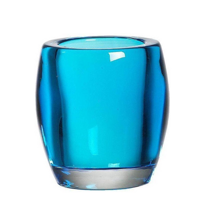 Abi Bolsius Teelichthalter Glas oval Aqua 77 72mm