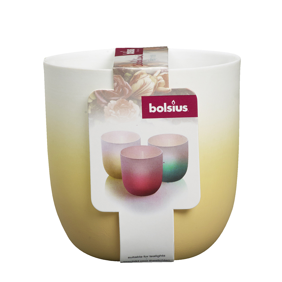 Bolsius Teelichthalter Keramik Karamellgold 75 70mm