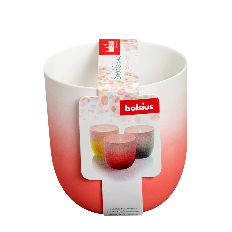 Bolsius Teelichthalter Keramik süßrosa 75 70mm