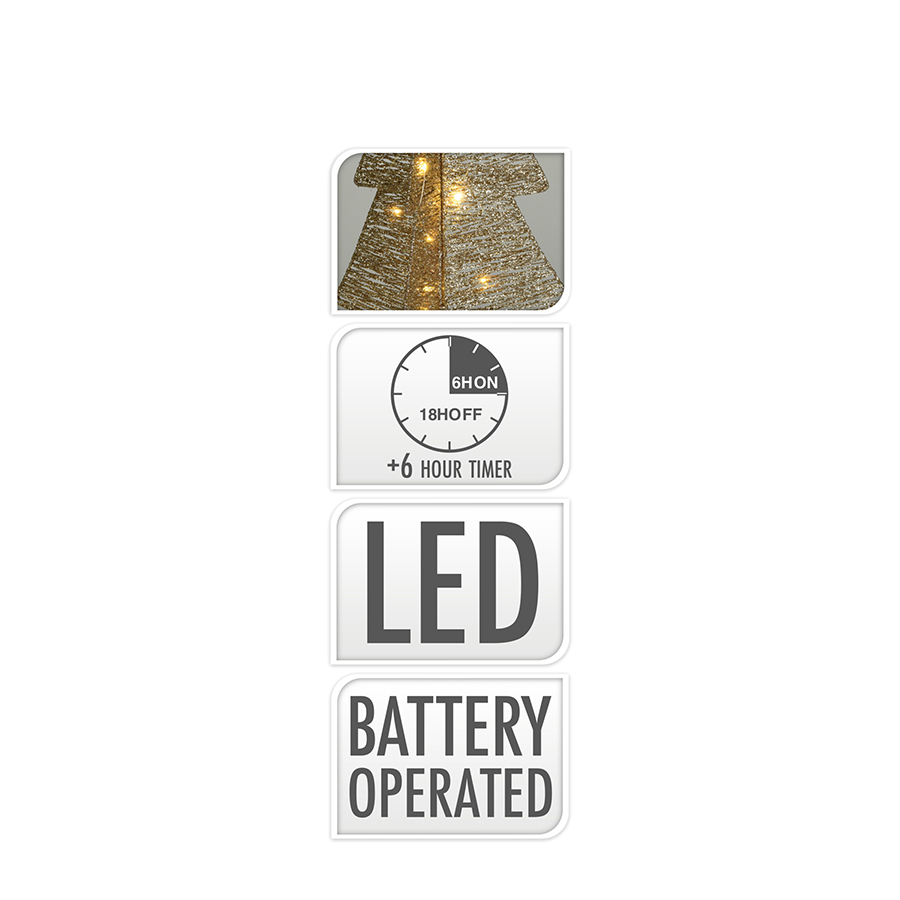 Baum faltbar Gold LED 20 LEDs 50cm