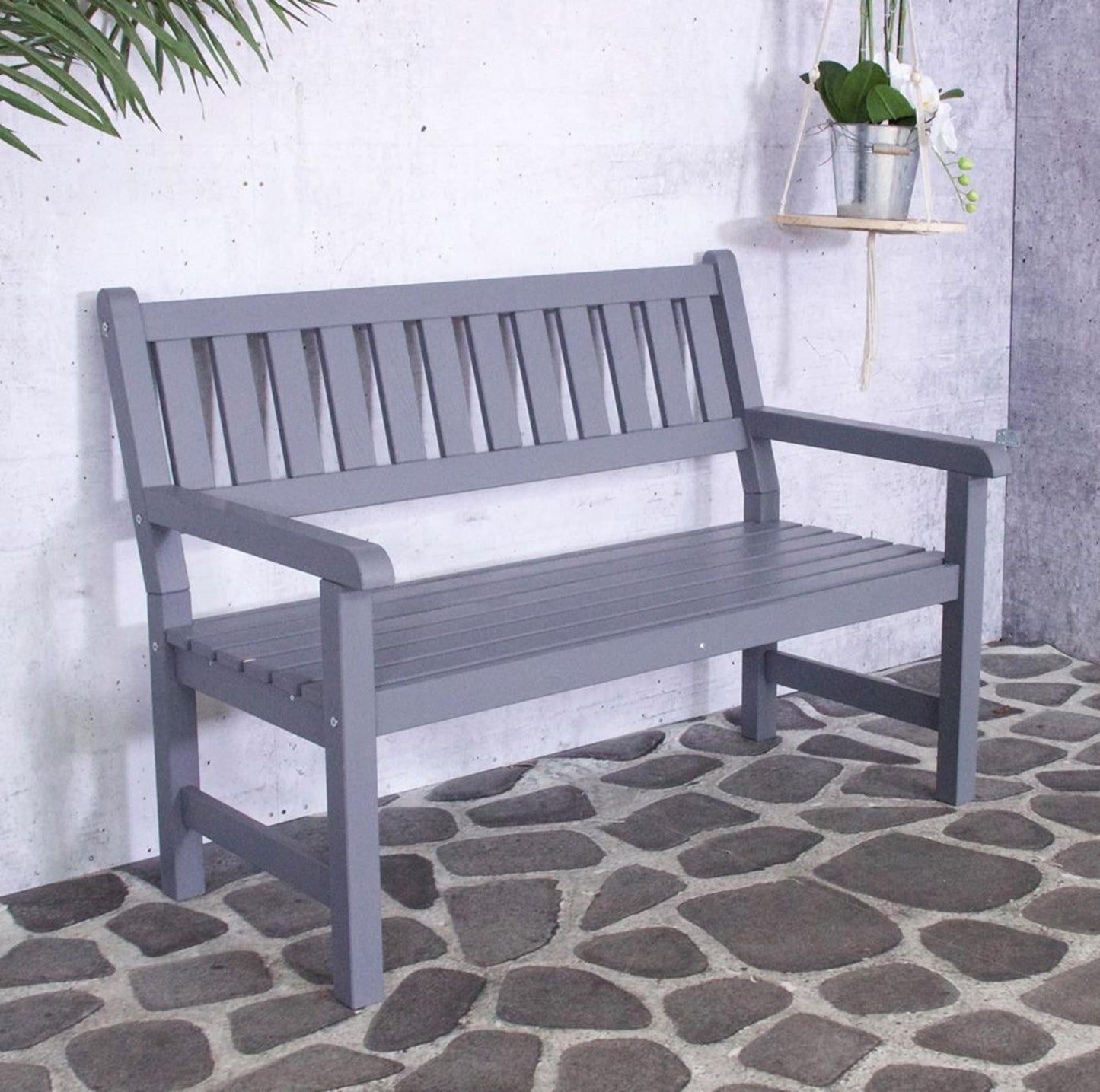 Sens Gartenbank burgundergraues Holz 125x92cm