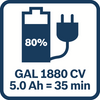 Bosch blaues 18-V-Starterset mit 2 Batterien GBA 18 V 5,0 Ah + Ladegerät Gal 1880 CV – 1600a00b8j