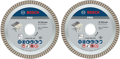 Bosch Zubehör Bosch 2 Stück Diamant-Trennscheibe Best for Ceramic ExtraClean Turbo 125 x 22,23 x 1,4 x 7 mm (Duo-Pack) – 061599766z
