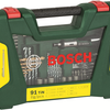 Bosch Zubehör V-Line Blechbohrer und Bit-Set mit Ratschenschraubendreher und magnetischem ausziehbarem Stift 91-teilig – 2607017195