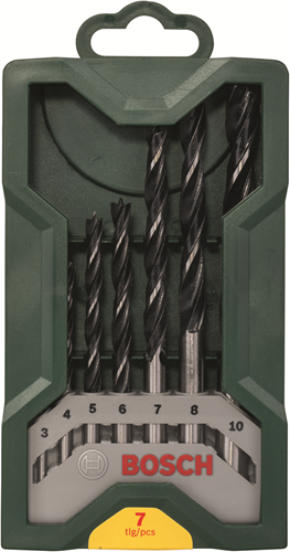 Bosch Zubehör 7-teiliges Mini-X-Line Holzbohrer-Set – 2607019580