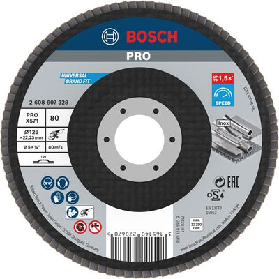 Bosch Zubehör 1 Fächerscheibe 125 x 571, am besten für Metall gerade, 80 - 2608607328