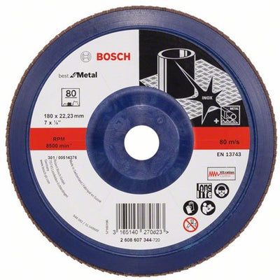 Bosch Zubehör 1 Fächerscheibe 180 x 571, am besten für Metall gerade, Kunststoff, 80 - 2608607344
