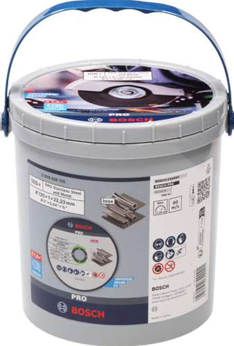 Bosch Zubehör 100x Trennscheibe Inox (Edelstahl) 125x1x22,23 im Eimer - 2608626113