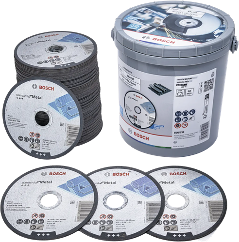 Bosch Zubehör 100x Trennscheibe Standard Metall 125x1x22,23 im Eimer - 2608626116